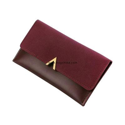 2020 New Leather Women Wallets Fashion Three Fold Design Women's Long Purse Patchwork Female Clutch Wallet Card Holder