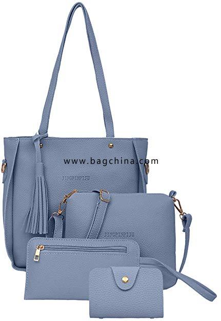 Messenger Bag Purse Set for Women Leather Handbag Tote Bag Crossbody Bag 4 pcs 