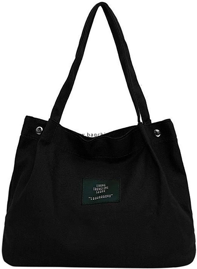 Girls Women Retro Female Simple Letter Canvas Bag Shoulder Bag Handbag Tote bag 