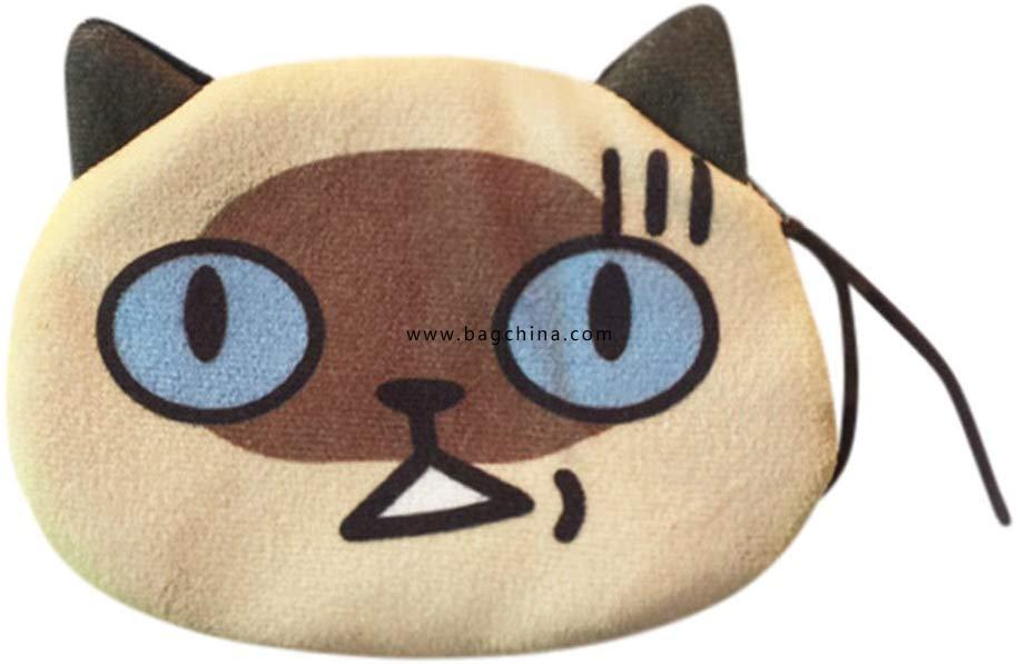 3d Cute Cat Printed Zipper Wallets for Kids and Adults Cartoon Wallet Coin Bag 