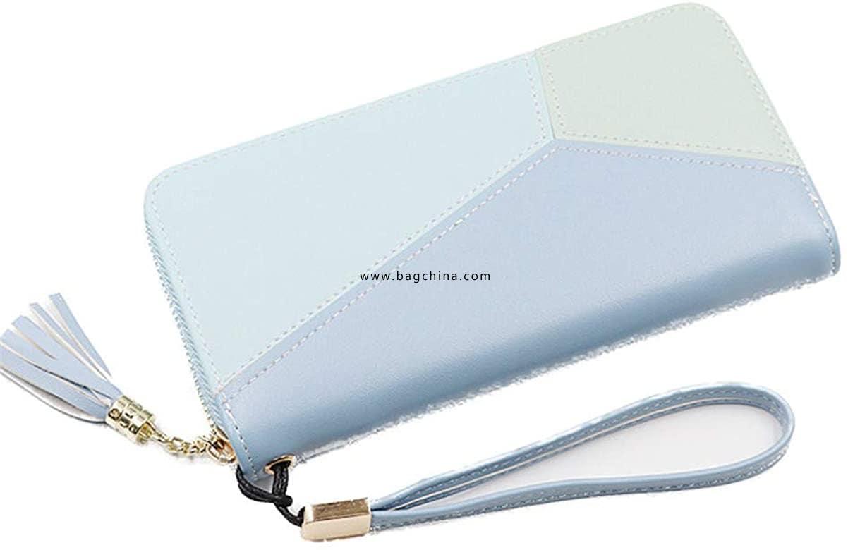 Long Wallet Unique Patchwork Design Clutch Handbag Wallet Phone Purse
