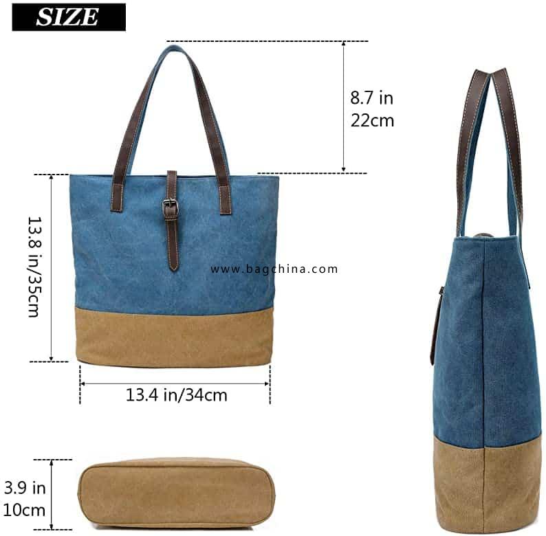 Canvas Tote Bag for Women Shoulder Purse Beach Handbags Work School Travel Shopping Pack