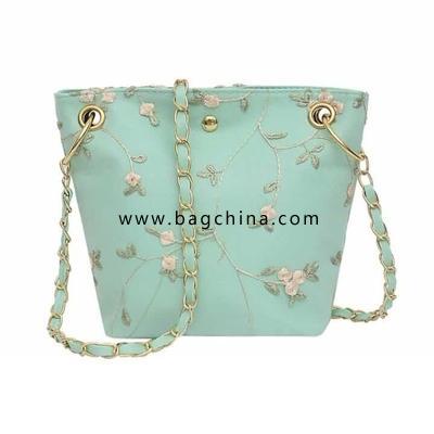Fashion women embroidered lace square cube bag messenger bag 