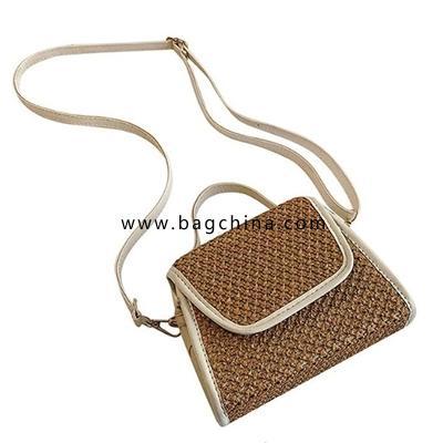 Women's Straw Handbag Bucket Bag Shoulder Bag Messenger Bag for Women Hand-woven Straw Bag