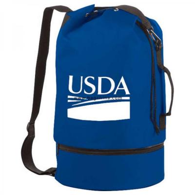 Drawstring duffel sling backpack