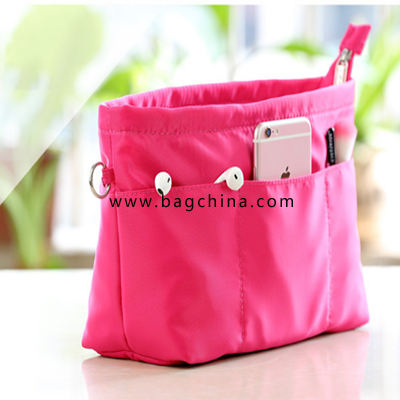 Double zipper collecting bag multi-functional cosmetic bag with factory wholesale price