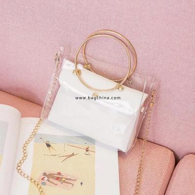 2020 Design Luxury Handbag Women Transparent Bucket Bag Clear PVC Jelly Small Shoulder Bag Female Chain Crossbody Messenger Bags