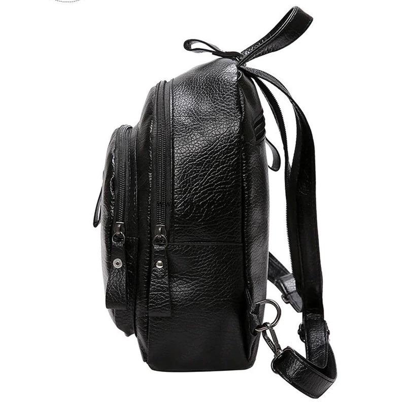 Womens Backpack PU Leather Travel Shoulder Bag Shoulder Bag Girl Multifunctional Small School Backpack for Women