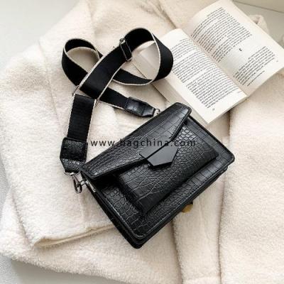 New mini handbags women fashion ins ultra fire retro wide shoulder strap messenger bag purse simple style Crossbody Bags