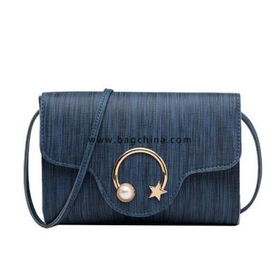 2020 Fashion Trend Ladies Solid Color Small Square Bag Korean Personality Metal Moon and Star Decorated Cross-body Handbags