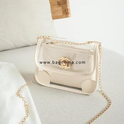 2020 Fashion Trend Korean Style Sweet Women Ladies Casual Small PVC PU Crossbody Handbag Composite Chain Messenger Shoulder Bags