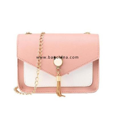 Fashion New Cat Crossbody Bag Ladies Korean Version Of The Contrast Color Shoulder Tassel Small Square Bag