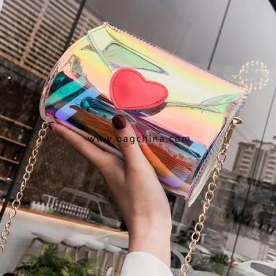 Women Transparent Bag Clear PVC Jelly Small Tote Messenger Bags Laser Holographic Shoulder Bags Female Lady Sac Femme Bandoulier