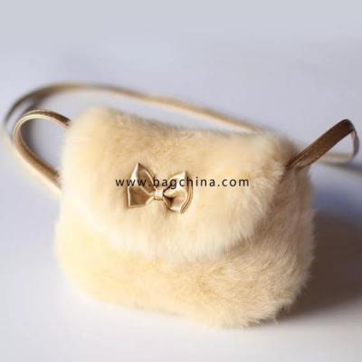 2018 New Cute Children Princess Girl Kids Mini Cross body Bag Fashion Bowknot Imitation Fur Shoulder Messenger Bag Purse