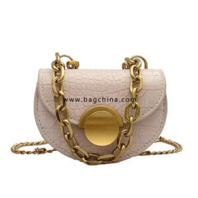 Textured messenger bag female 2020 popular new wave fashion mini stone pattern chain bag summer wild shoulder saddle bag