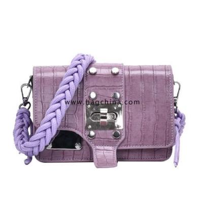 Crocodile texture small bag 2020 new wave spring and summer retro wild buckle shoulder bag foreign woven crossbody bag