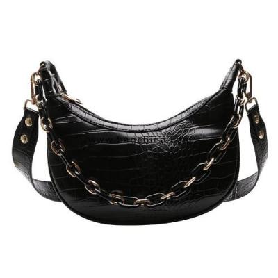 Bag 2020 new wave Korean version wild messenger bag female simple fashion shoulder bag crocodile pattern personality chain bag