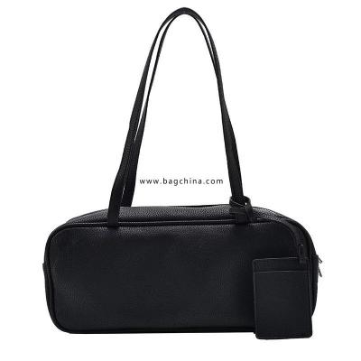 Baguette Bags For Women Lychee-Pattern Handbag Simple PU Shoulder Crossbody Bag 2020 Autumn New Big Capacity Bags Female