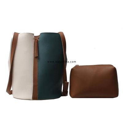 Stitching Color Small Bucket Bags For Women 2020 2020 Elegant Shoulder Handbags Female Travel Totes Lady Crossbody Bag