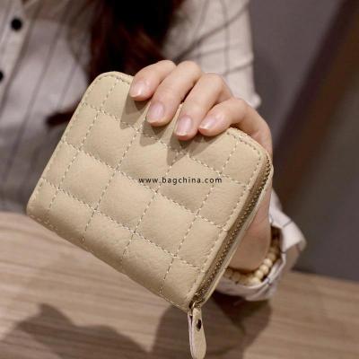 Women Short Wallets PU Leather Female Plaid Purses Plaid Card Holder Wallet Fashion Woman Small Zipper Wallet With Coin Purse