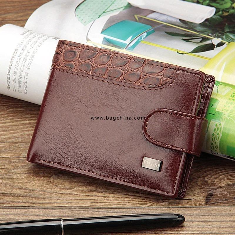 2020 New Patchwork Men Leather Wallets Short Male Purse With Coin Pocket Card Holder Brand Trifold Wallet Men Clutch Money Bag