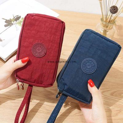 2020 New Women Wallets Fashion Women's Solid 3 Layer Canvas Cell Phone Bag Short Wallet Three-layer Zipper Coin Card Key Wallet