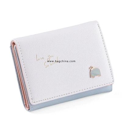 Fashion Women Cute Short Mini Wallet Elegant PU Leather Small Clutch Purse Card Holders Ladies Handbag lovely kawaii Money Bag