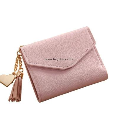 2020 New PU Leather Women Wallets Buckle Short Tassel Wallet Women Wallet Card Bag Change Cash Bag Portefeuille Femme Pouch
