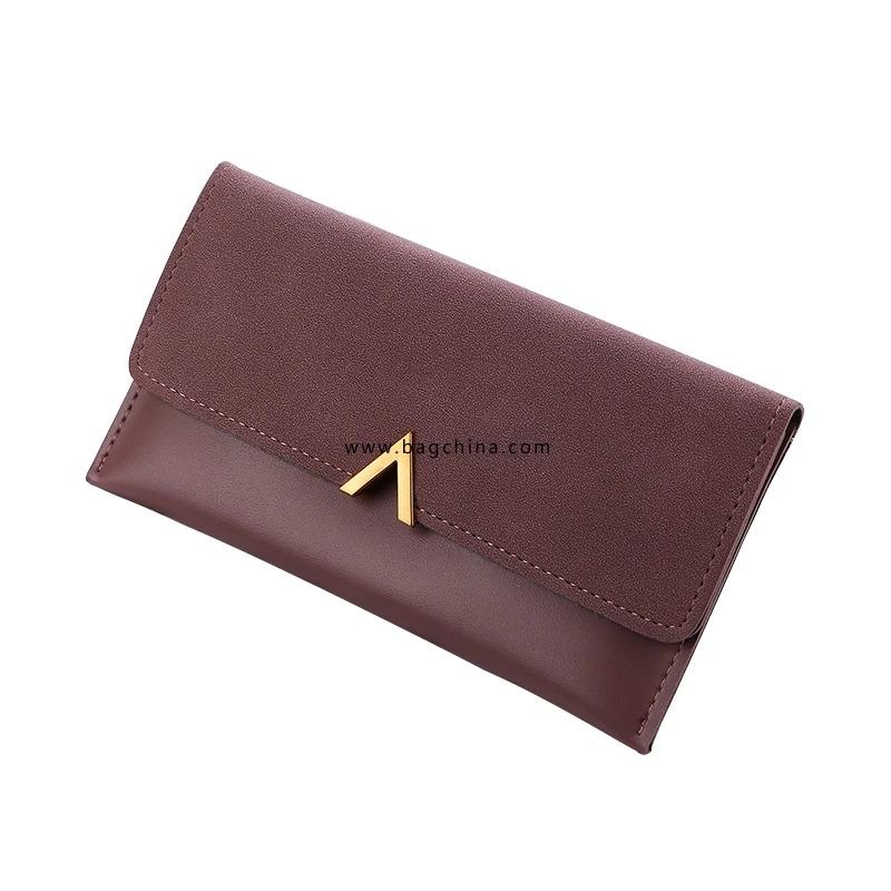 2020 New Leather Women Wallets Fashion Three Fold Design Women's Long Purse Patchwork Female Clutch Wallet Card Holder