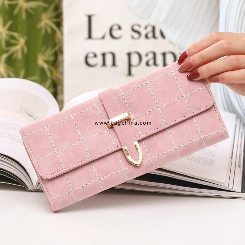Women Wallets Long with Plaid PU Leather Fashion Hasp Coin Purse Phone Bag Card Holders Female Wallet for Girls Ladies