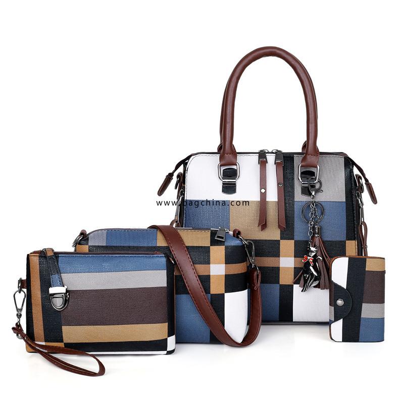 2019 new hot female bun mother bag three-piece fashion stitching contrast color shoulder bag wild crossbody handbag 