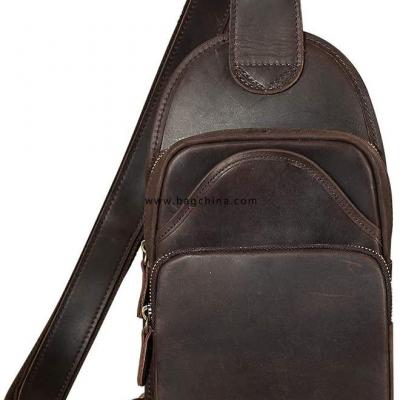 Leather Sling Backpack For Men