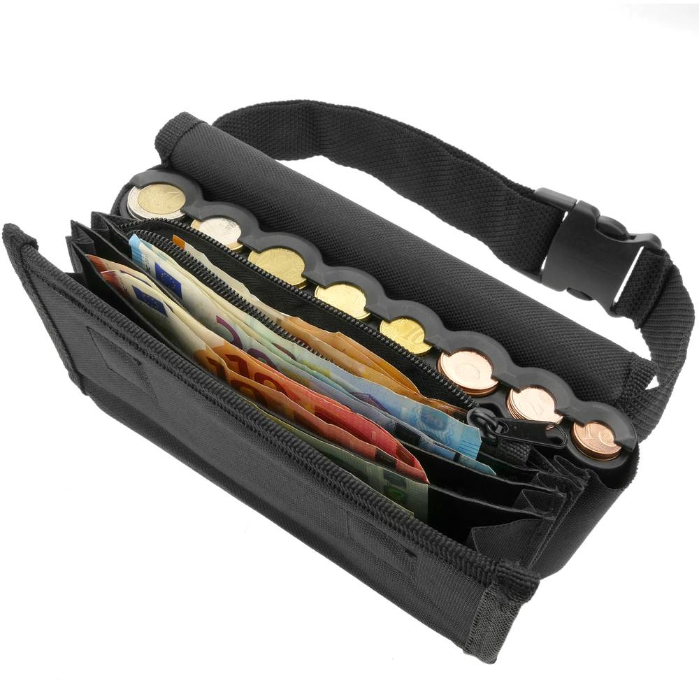 Waiter bag wallet with banknote and coin holder with sterling pounds sorter and organizer REF: